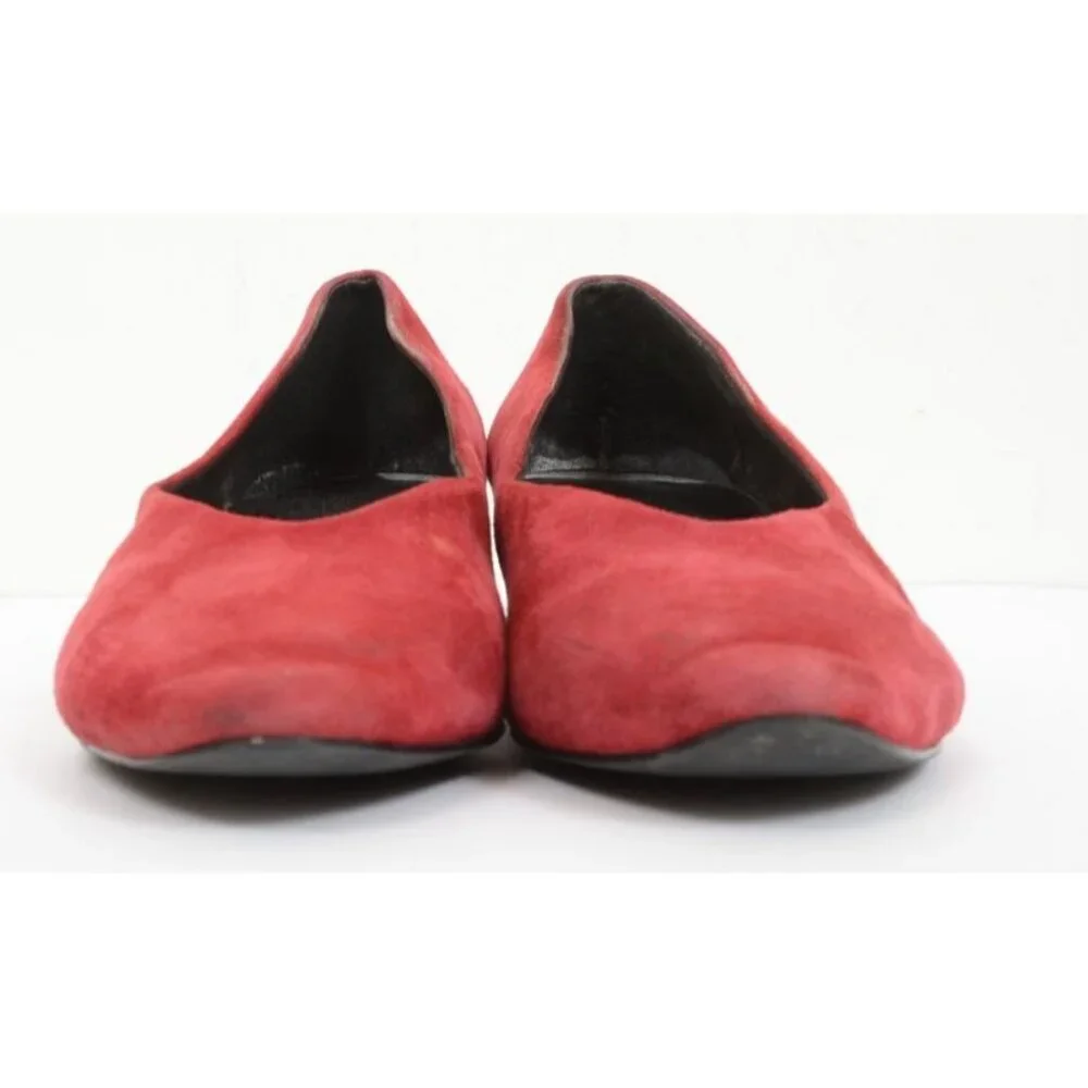 Vaneli Red Suede Leather Fabric Low Heel‎ Career Pumps Slip On Shoes Size 8B